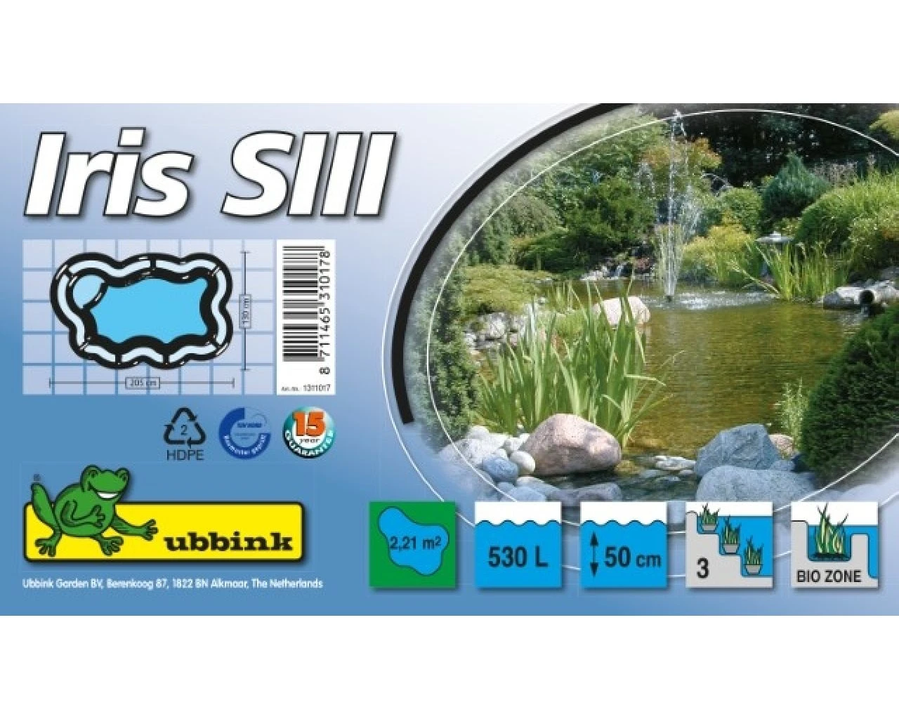 Ubbink Voorgevormde Vijverbak Iris SIII 4 Ubbink Voorgevormde Vijverbak Iris SIII - Afbeelding 2